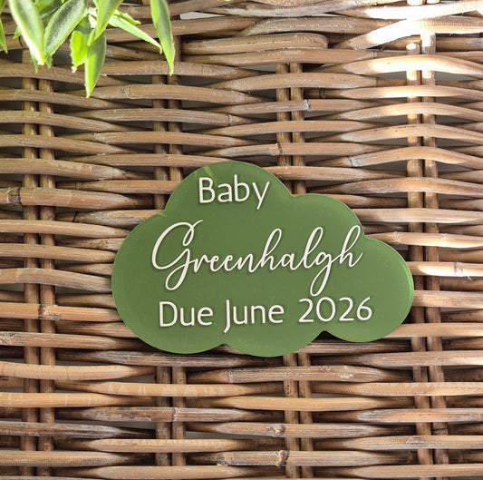Personalised Pregnancy Announcement Cloud: Baby Due Date Photo Prop
