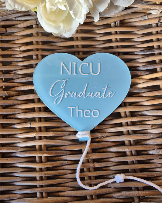 Handmade NICU Graduate Sign: Acrylic Balloon Photo Prop