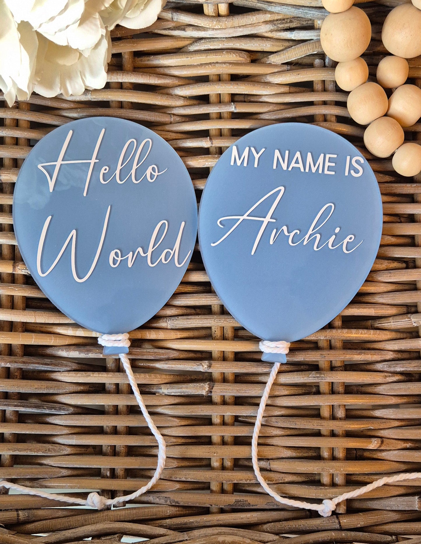 Personalised Acrylic Balloon Birth Announcement Photo Prop