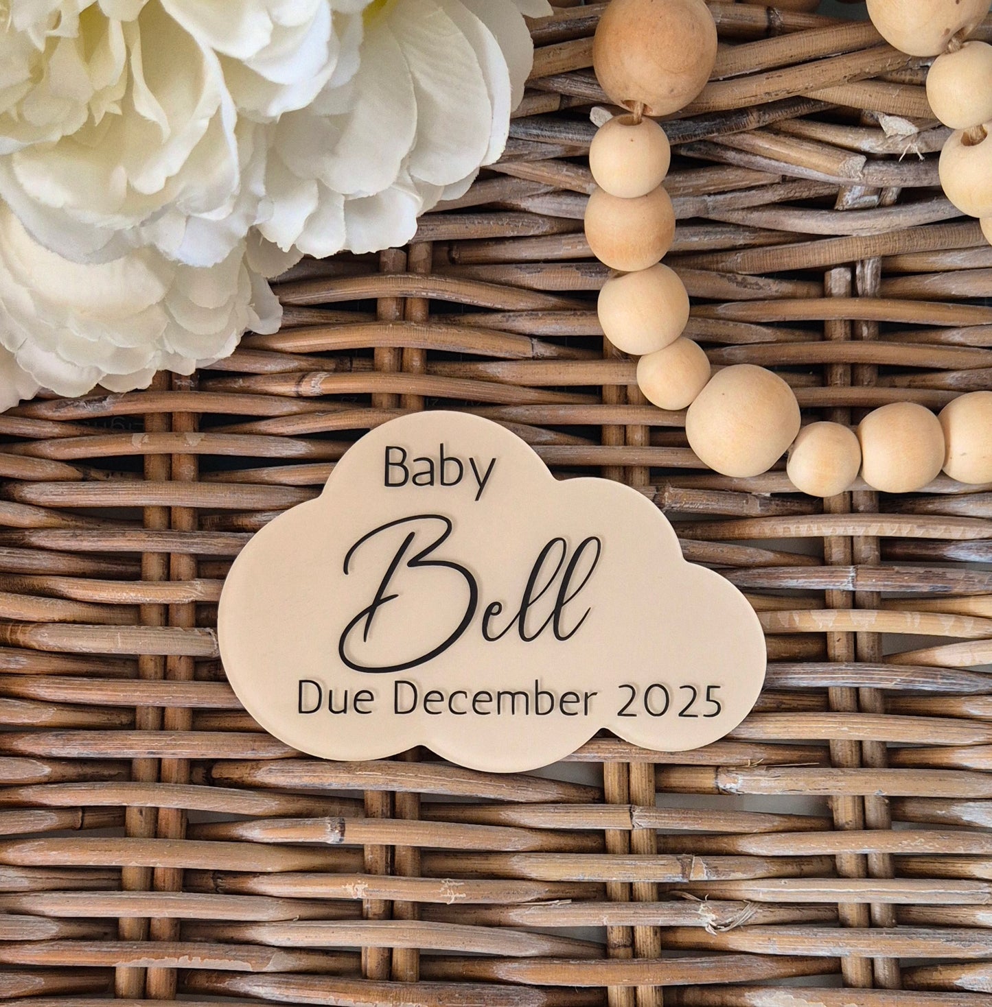 Personalised Pregnancy Announcement Cloud: Baby Due Date Photo Prop