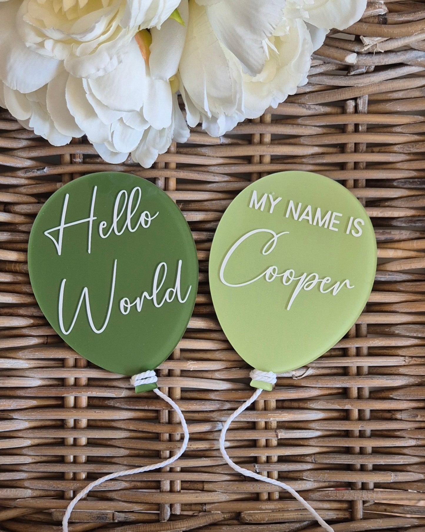 Personalised Acrylic Balloon Birth Announcement Photo Prop