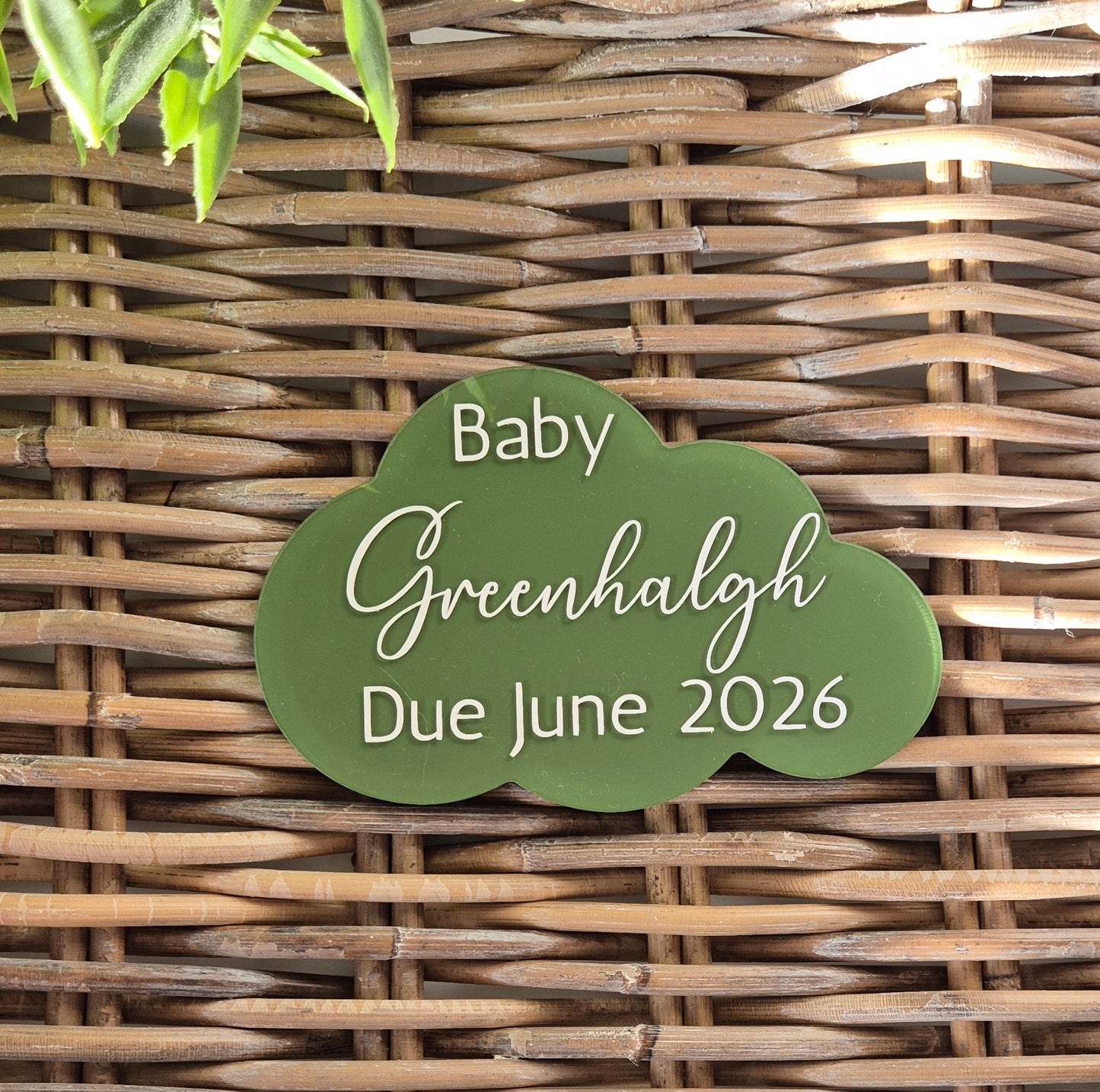 Personalised Pregnancy Announcement Cloud: Baby Due Date Photo Prop