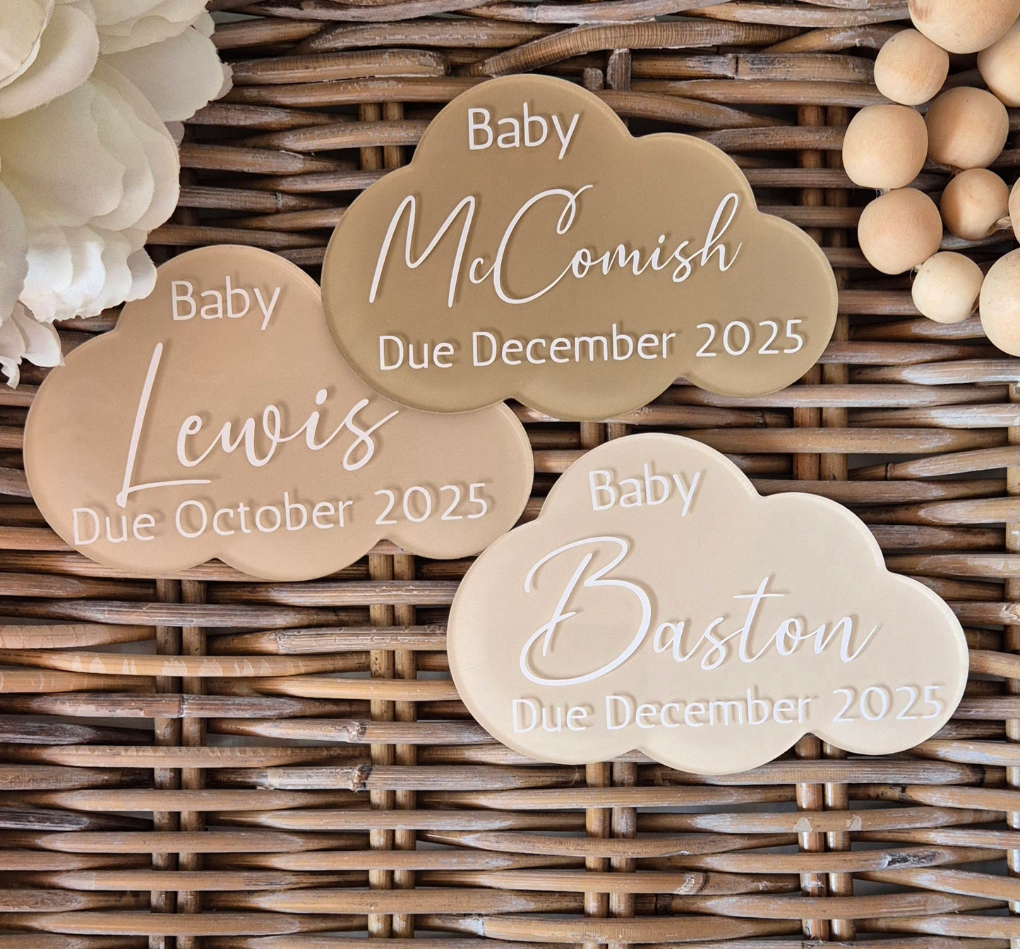 Personalised Pregnancy Announcement Cloud: Baby Due Date Photo Prop