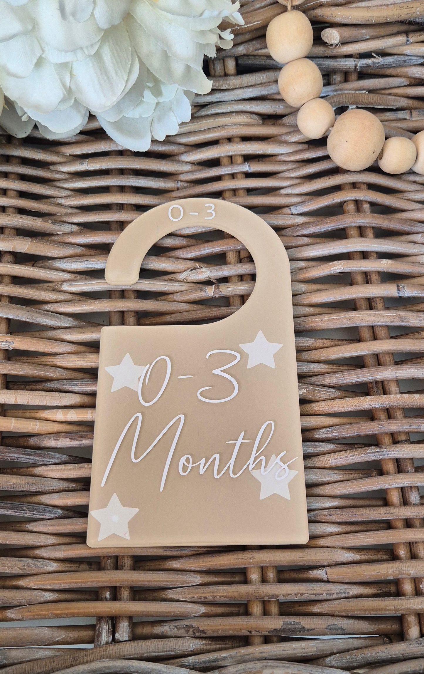 Hand Painted neutral baby wardrobe clothing dividers