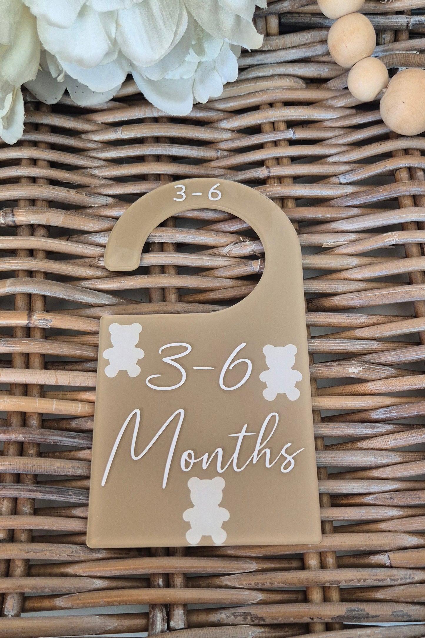 Hand Painted neutral baby wardrobe clothing dividers
