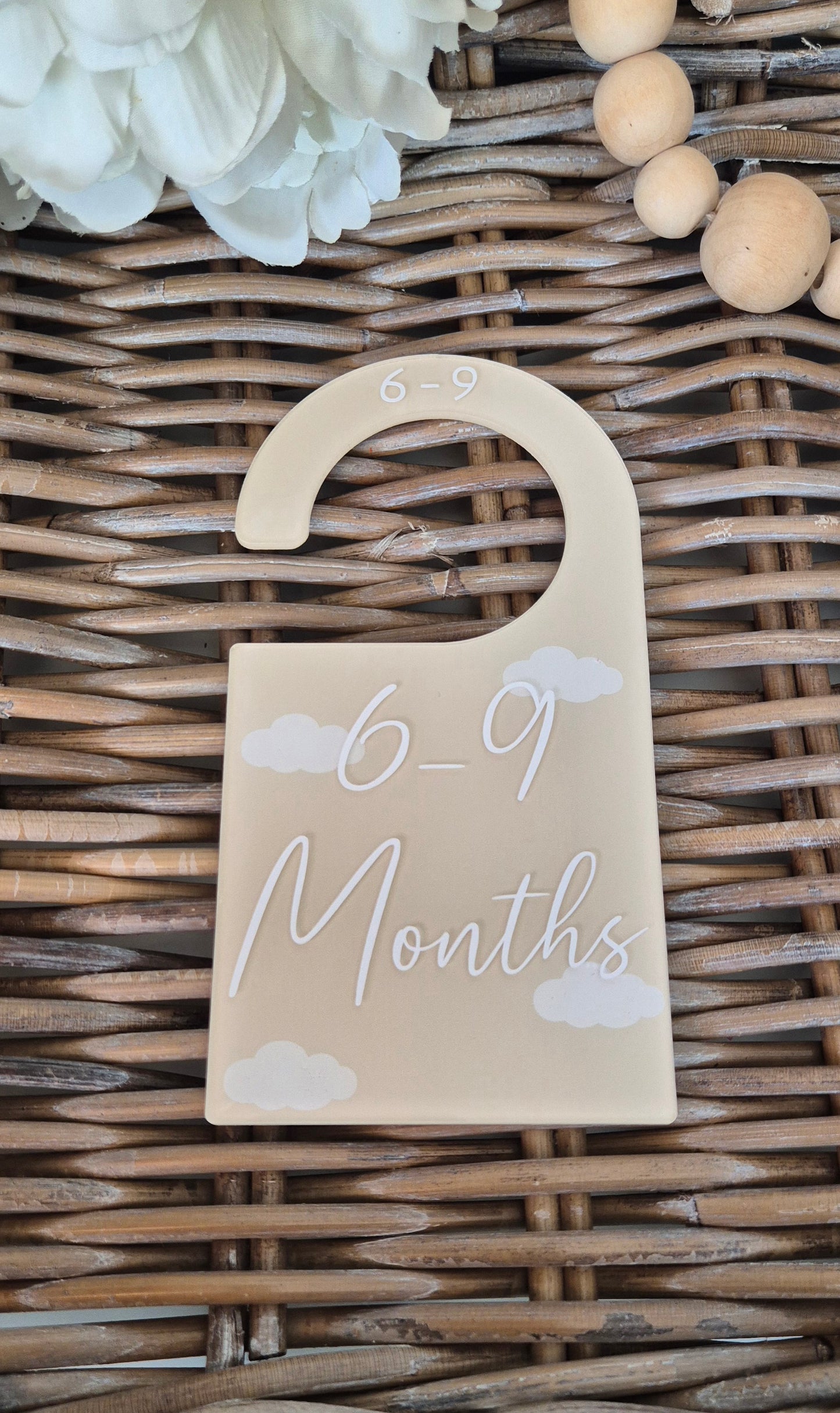 Hand Painted neutral baby wardrobe clothing dividers