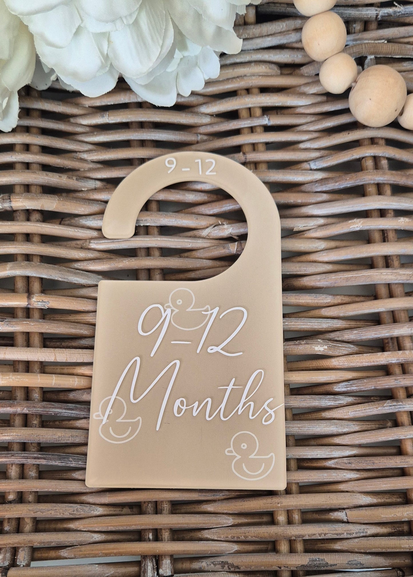 Hand Painted neutral baby wardrobe clothing dividers