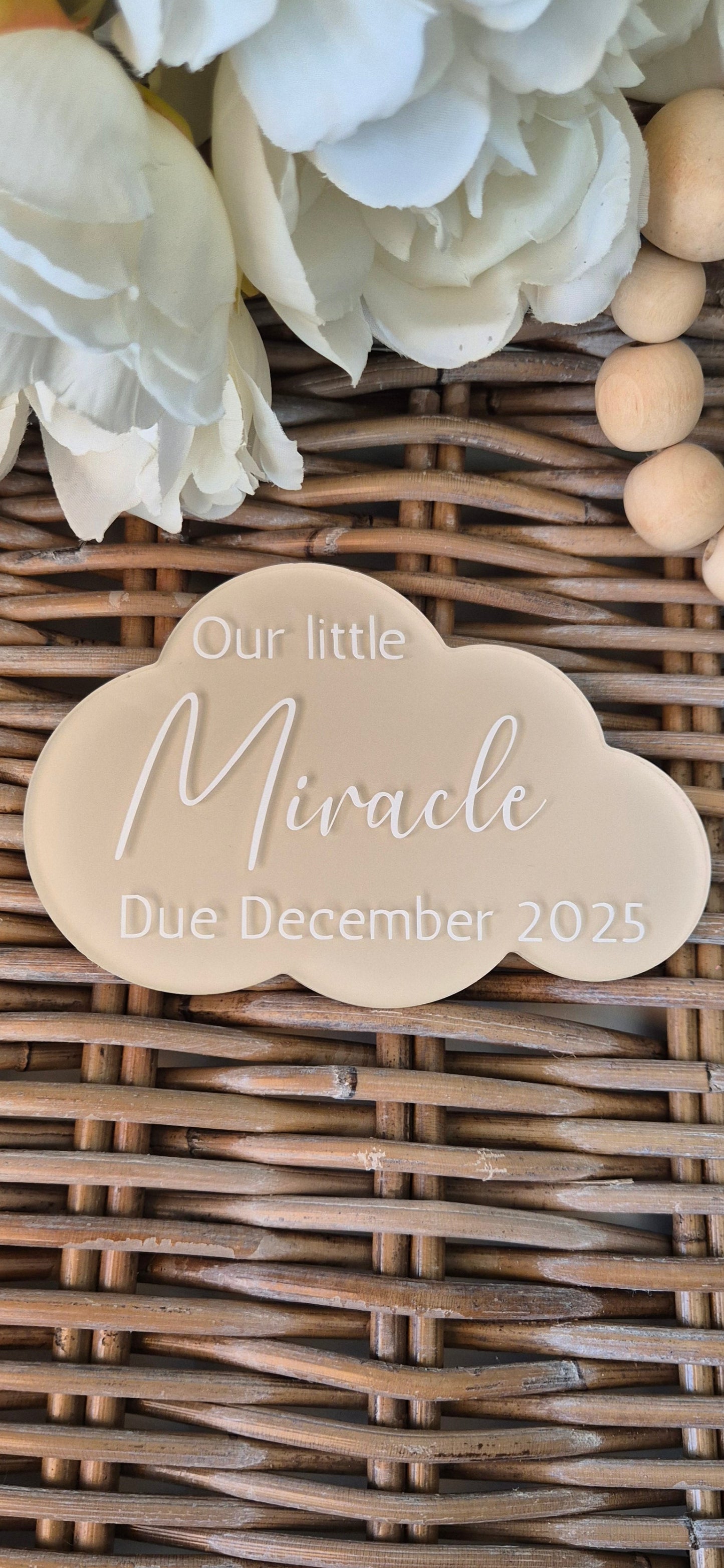 Personalized Pregnancy Announcement Cloud: Baby Due Date Photo Prop