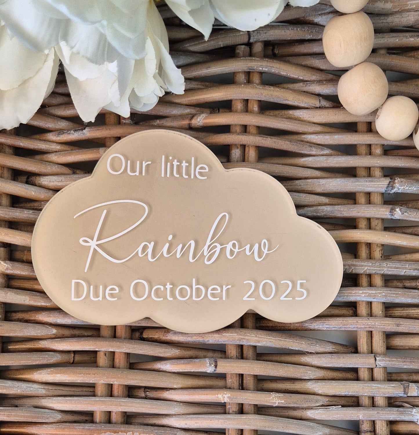 Personalized Pregnancy Announcement Cloud: Baby Due Date Photo Prop