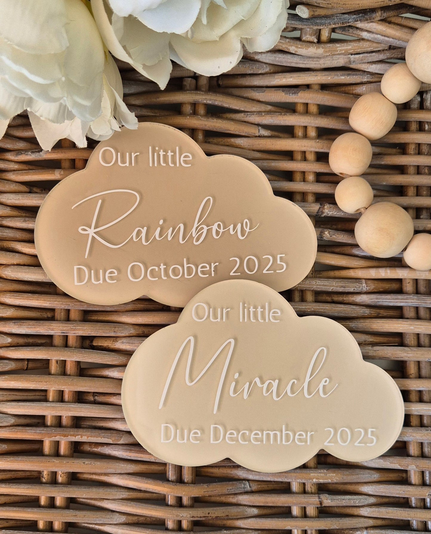 Personalized Pregnancy Announcement Cloud: Baby Due Date Photo Prop