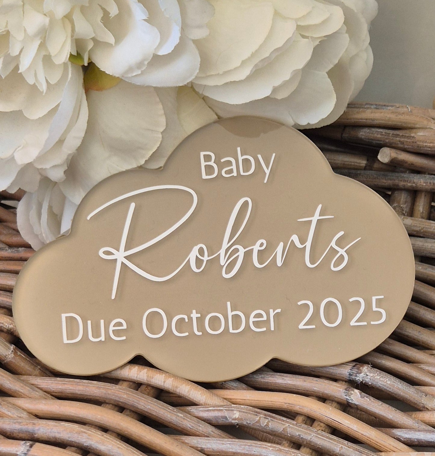 Personalised Pregnancy Announcement Cloud: Baby Due Date Photo Prop