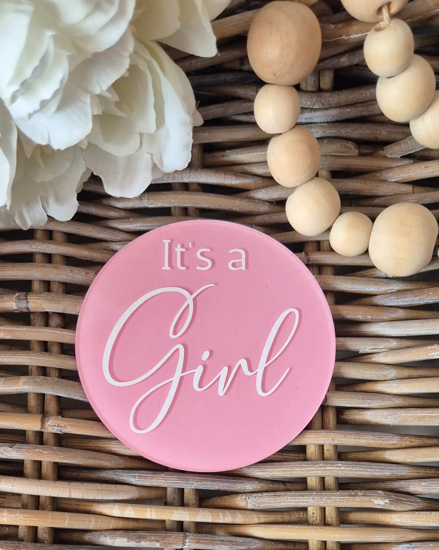 Personalised Baby Announcement Sign: Acrylic Photo Prop, Due Date Reveal