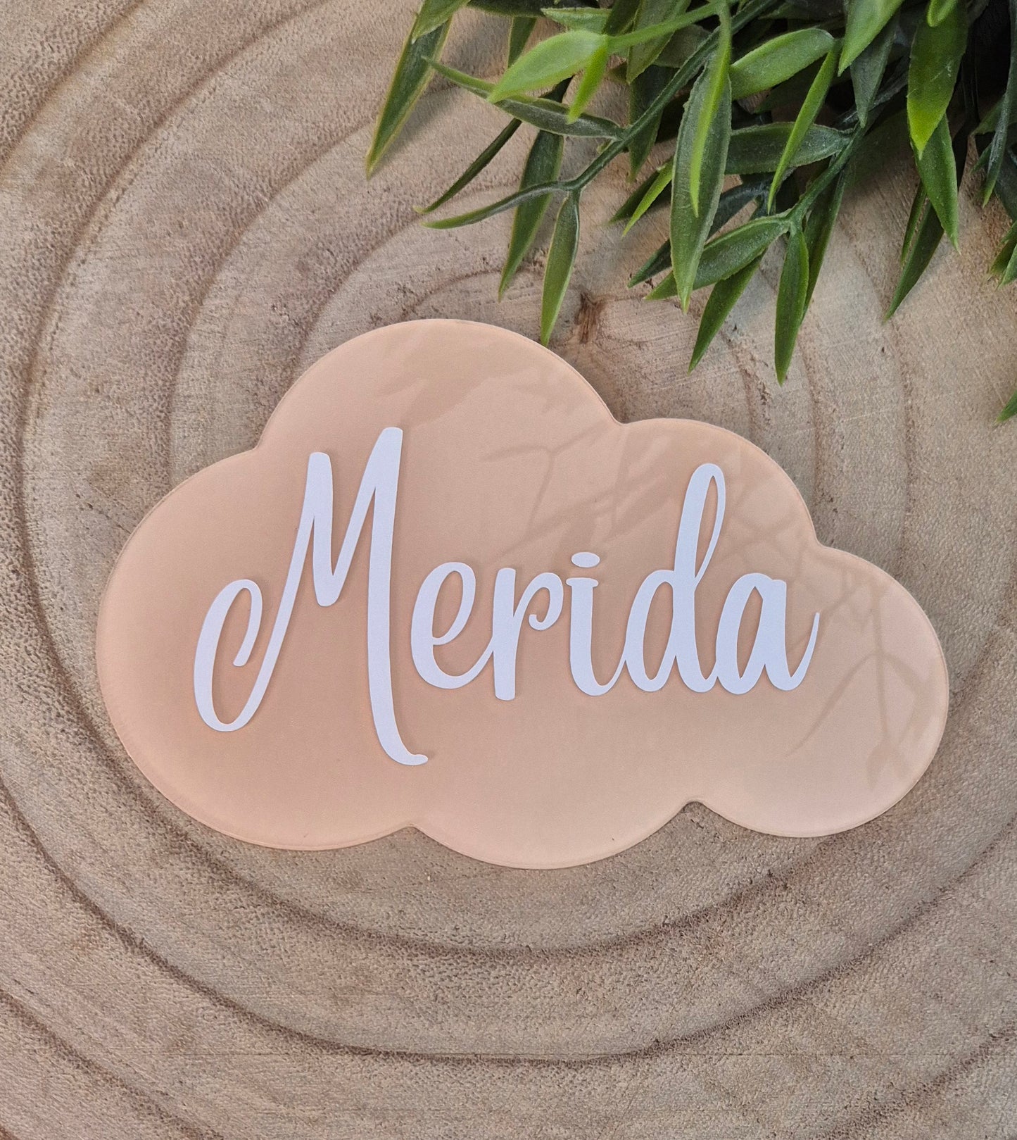 Personalised Baby Name Announcement Cloud Photo Prop: Hand-Painted Acrylic