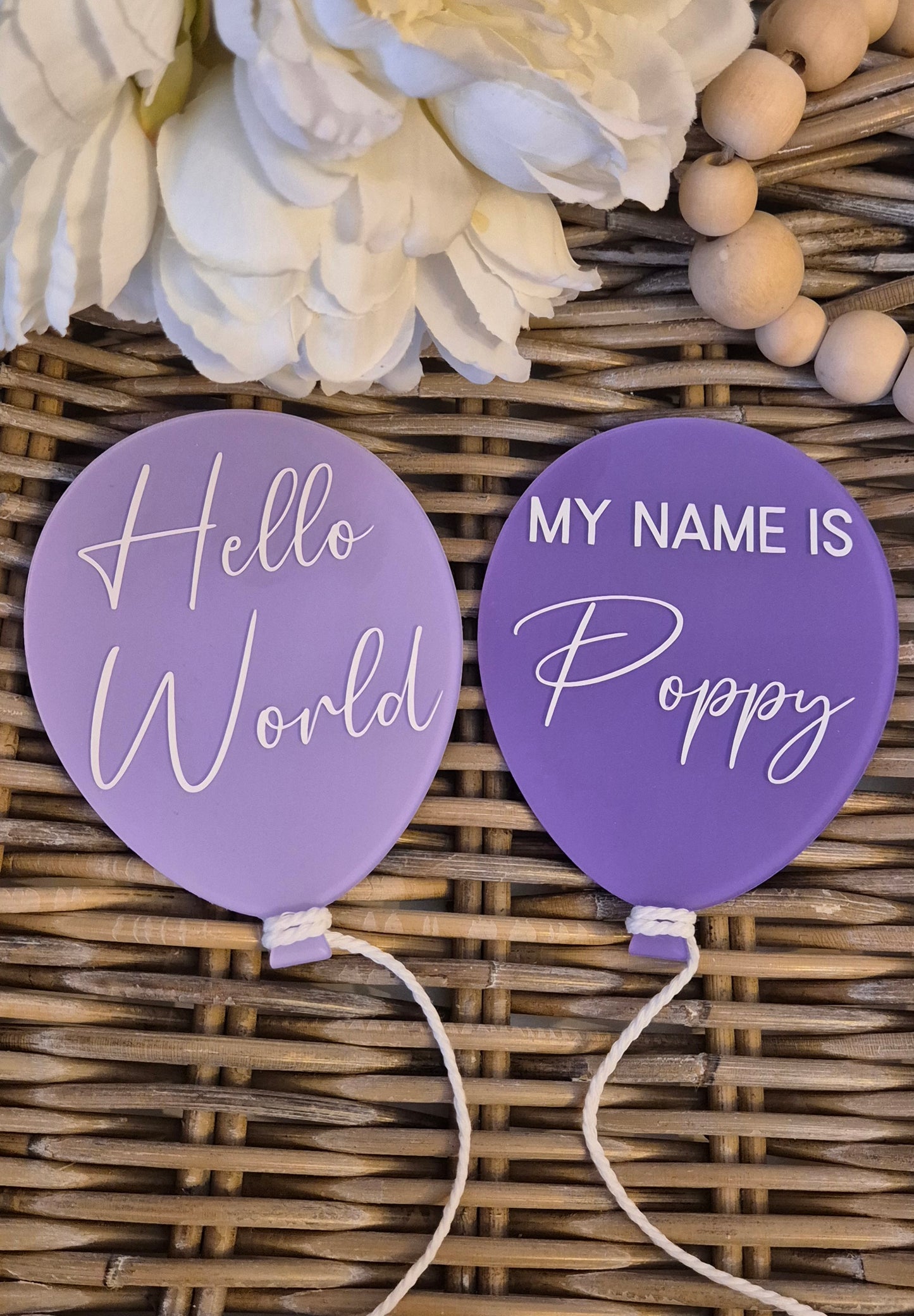 Personalised Acrylic Balloon Birth Announcement Photo Prop