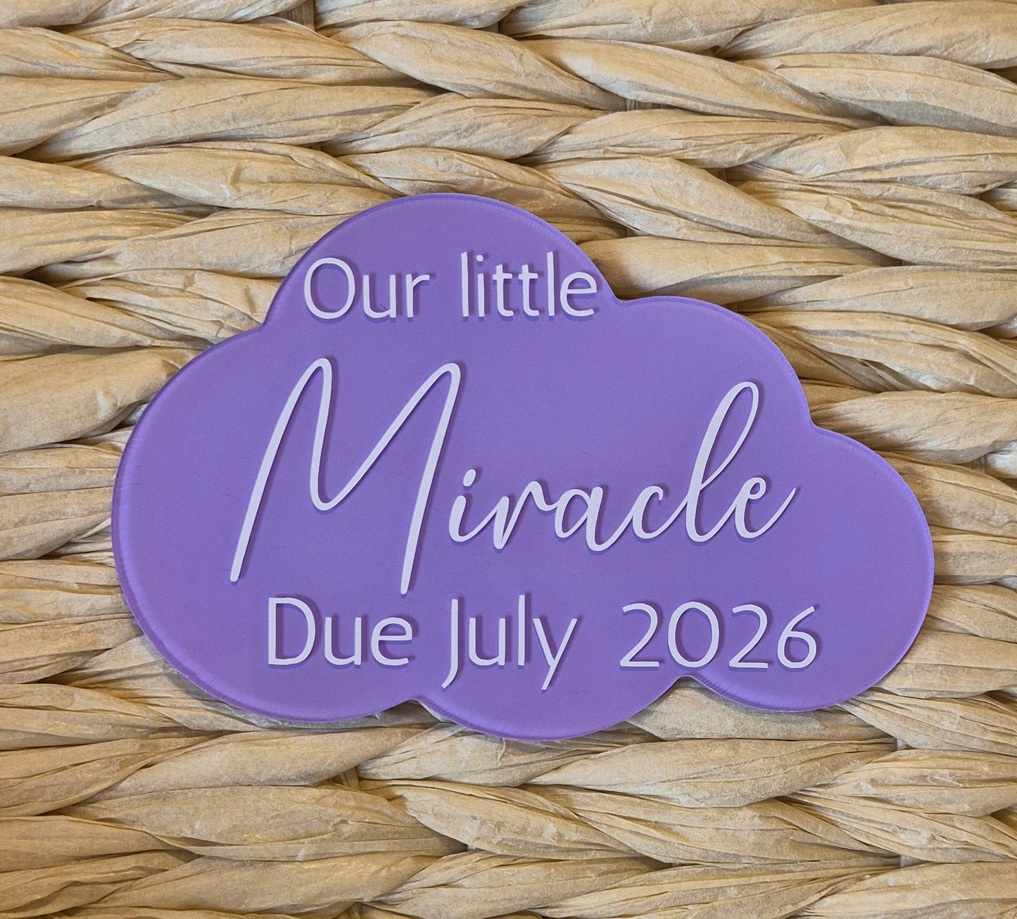 Personalized Pregnancy Announcement Cloud: Baby Due Date Photo Prop