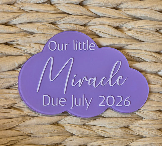 Personalized Pregnancy Announcement Cloud: Baby Due Date Photo Prop